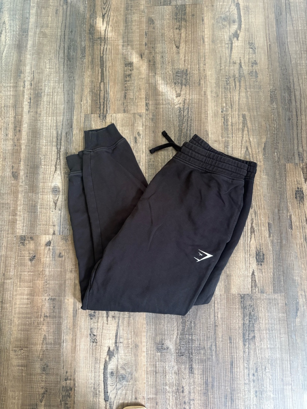 Gymshark Black Joggers with White Logo Accent